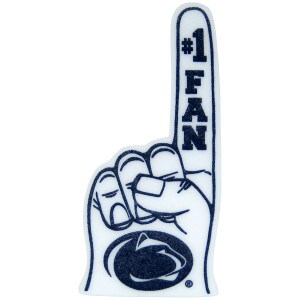 white foam finger #1 Fan Penn State Athletic Logo